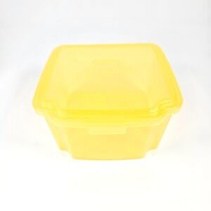 Vintage Kraft Singles Plastic Storage Container Hinged‎ Snap Latch Lid Yellow